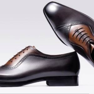 Chaussures en cuir Brokup pour hommes - Chaussures Oxford formelles à bout pointu de style anglais pour affaires et mariages, avec talonnette rehaussante, imperméables et antidérapantes - Product Image 4