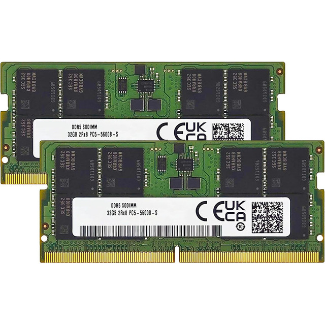 2 Pack for Samsung 64GB (2x32GB) DDR5 5600MHz PC5-44800 CL46 SODIMM 2Rx8 Dual Rank 1.1V 262-Pin Laptop, Notebook RAM Memory