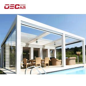 <span class=keywords><strong>R</strong></span> nhôm có thể điều chỉnh mái nhà không thấm nước sân vườn Patio sân sau sân bioclimatic louvered cơ giới nơi trú ẩn có thể thu vào pergola - Product Image 1