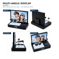 Support d'affichage intelligent personnalisé pour lunettes avec plateforme en acrylique illuminée, support pour écouteurs, chargeur et écran publicitaire