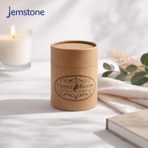 Boîte cylindrique en carton pour bougie en cire de soja biodégradable personnalisée, tube diffuseur d'arômes, emballage en tube de papier pour bougie - Product Image 1
