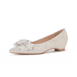 Glitter Pointed Toe <b>Flats</b> With Flower Decoration Wedding <b>Shoes</b> Slip-On All Seasons <b>Flat</b> <b>Bride</b> <b>Shoes</b> - Product Image 5