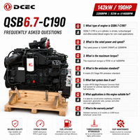 Moteur diesel SCDC Dongfeng Cummis QSB6.7-C190 190HP, moteur diesel turbocompressé pour machines de construction, fabricant OEM