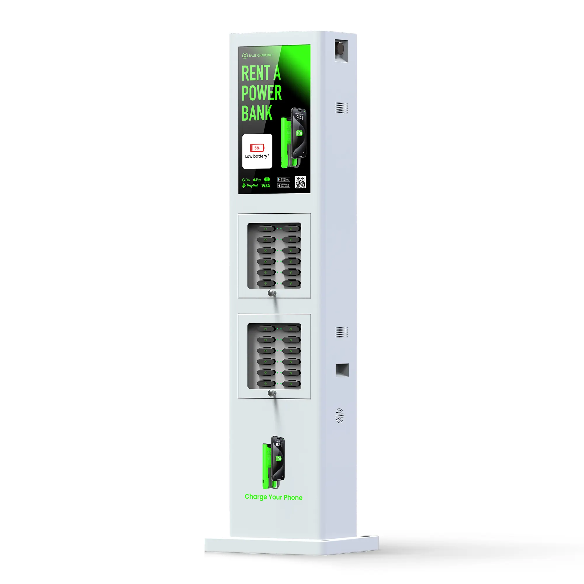 4g waterproof share powerbank rental station rainproof rental station phone charging vending station