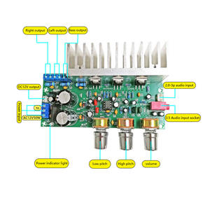 TDA2050 + TDA2030A Amplificador de potencia 2,1 de tres canales 18W * 2 + 32W Subwoofer superpesado de alta fidelidad de bajo ruido - Product Image 5