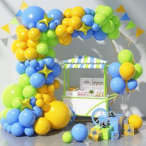 马卡龙气球拱形套装星星聚酯薄膜气球DIY花环套装幼儿生日洗礼新生儿拍照背景装饰 - Product Image 1