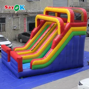 Outdoor Double Lane Bouncer Inflatable Pool Slides Giant Inflatable Combo Water Slide For Adult