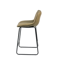 Tabouret de comptoir moderne rembourré à cannelures verticales, surface en PU, structure en traîneau, pour la maison, le pub, le bistrot, le bar