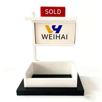 Support de cartes de visite en acrylique pour l'immobilier, présentoir de cartes de visite en acrylique en forme de drapeau avec logo SOLD