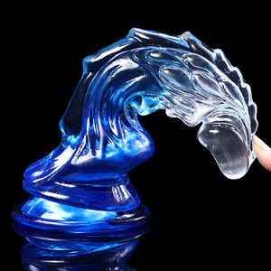 Frauen transparente Kirin Alien Zifferblatt zweifarbige <span class=keywords><strong>Dildo</strong></span> Soft Crystal Adult Masturbation Anal Expander Spielzeug - Product Image 2