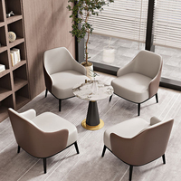 Meubles de restaurant, ensembles de tables à manger design, style moderne de luxe, plateau en métal et marbre pour salon et réception d'hôtel