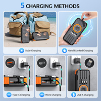 Cargador Solar Portátil de Manivela para Emergencias, para Exteriores, para Acampar, en Caso de Corte de Energía