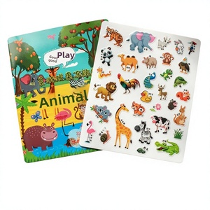 <strong>Childrens</strong> Panoramic Play Jelly <strong>Sticker</strong> Book Wild Animals &amp; Pet Reusable <strong>Stickers</strong> Early Learning Cognitive Development - Product Image 1
