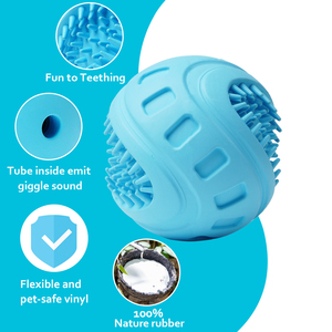 Juguete de Goma Indestructible para <span class=keywords><strong>Perros</strong></span> de 3.2 Pulgadas, <span class=keywords><strong>Pelota</strong></span> para <span class=keywords><strong>Perros</strong></span> con Sonido, para Limpiar los <span class=keywords><strong>Dientes</strong></span>, Ideal para Masticadores Agresivos, Venta al Por Mayor - Product Image 4