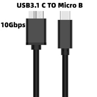 Cable USB-C Micro B 3.0 DFX de 10 Gbps y 1 m, Material de PVC Trenzado, Conexión para Disco Duro Externo para iPhone 15, MacBook, Seagate, WD