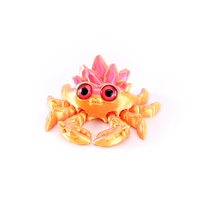 Figurines de crabe créatives imprimées en 3D Accessoires d'aquarium populaires avec joints mobiles Cristaux de pierres précieuses congelées en plastique