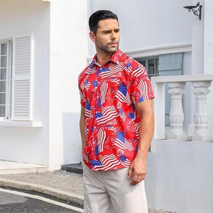 Chemise Hawaïenne Ample à Manches Courtes pour Homme, Col Montant, Respirante, Imprimés Décontractés pour Plage et Resort, Sérigraphiée 300g, Personnalisable - Product Image 4