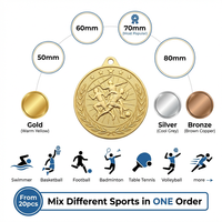 Médailles de football personnalisées avec logo, récompenses en métal et rubans imprimés pour les tournois de championnat des ligues jeunes