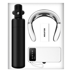 Juego de Regalo Empresarial 3 en 1: Paraguas + Dispositivo de Masaje Cervical + Banco de Energía y Soporte para Teléfono Móvil - Product Image 1