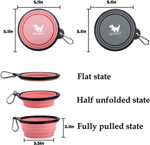 Köpekler kediler için taşınabilir su kasesi Pet katlanabilir besleme sulama çanak seyahat kamp yürüyüş için - Product Image 4