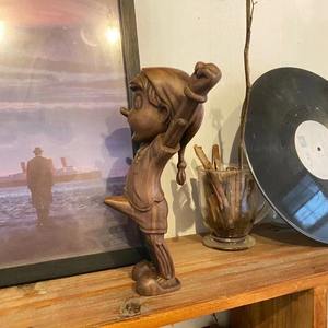 Alta calidad 26cm artesanías de madera mal Pinocao escultura negro nogal madera acción muñecas recoger juguetes estatua - Product Image 4