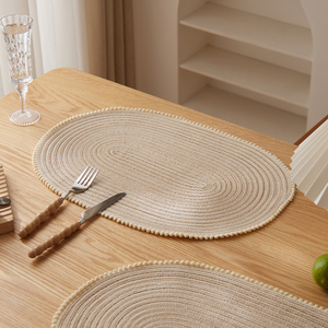 Bán Buôn Hình Bầu Dục Placemats Bện Dệt Nơi Thảm Có Thể Giặt Chịu Nhiệt Bảng Thảm Cho Bàn Ăn - Product Image 6