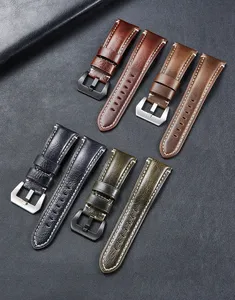 ファッションヴィンテージリストバンド20mm22mm 24mm 26mmイタリアンクラックレザーリストバンドウォッチストラップバンドメンズウォッチ牛革ウォッチバンド - Product Image 5