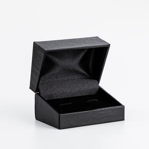 Wholesale Customized Logo Cufflink Box <strong>Unique</strong> Black Plastic Cufflinks Case with Tie Clip Leather Jewelry Boxes - Product Image 3