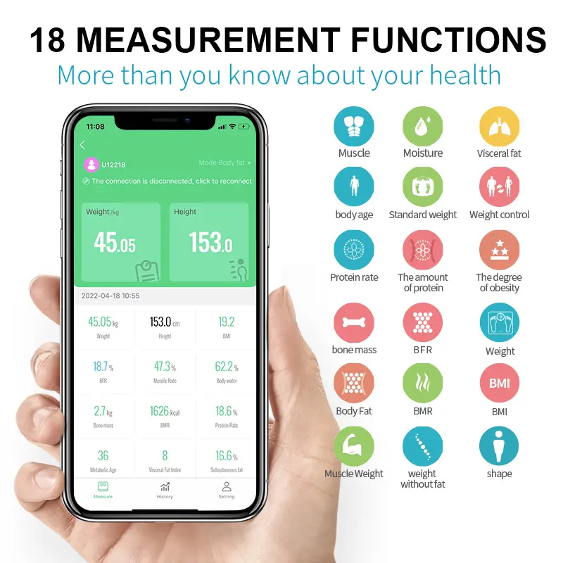 BT Height Body Fat Analyzer Scale Voice Instruction Digital Technology Weight And Hight Scale