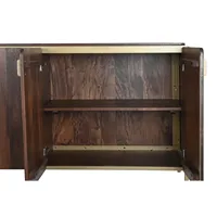 TABLE DE BUFFET EN ACIER MANGO 160x40x81 CM MARRON