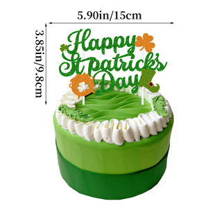 Décoration de la Saint-Patrick Ensemble de drapeaux de ballons Thème irlandais Lucky <span class=keywords><strong>Grass</strong></span> Cake Plugin Festival irlandais <span class=keywords><strong>HAPPY</strong></span> ST PATRICK'S DAY - Product Image 1