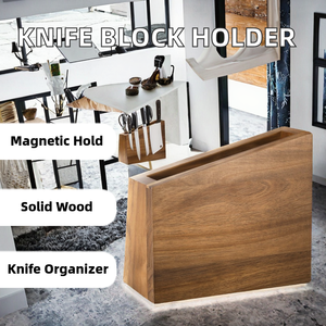 Soporte de cuchillos de madera duradero hecho a mano, organizador universal de cuchillos de cocina para cuchillos de chef - Product Image 2
