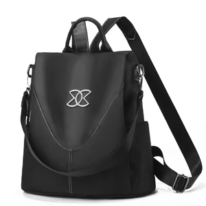 <b>Black</b> Minimalist Softback <b>Backpack</b> with Detachable Shoulder Strap Waterproof Microfiber Synthetic <b>Leather</b> Medium Capacity Daily - Product Image 1