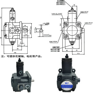 Bomba de paletas de volumen variable HP VPVC F20 A3 02A F12 F15 F30 F40 A1 A2 A4 031A, potencia hidráulica, Taiwán - Product Image 3