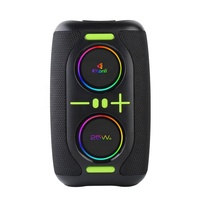 Enceinte portable LED RGB d'extérieur avec basses puissantes, Bluetooth 5.4, puissance 15W, batterie 2400mAh, crête 25W pour utilisation intérieure/extérieure et sur ordinateur