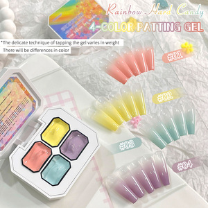 Série de bonbons durs <span class=keywords><strong>arc</strong></span>-<span class=keywords><strong>en</strong></span>-<span class=keywords><strong>ciel</strong></span> à quatre grilles Pat Gel Mini série Gel solide Peinture de couleur dégradée Gel pour ongles pour l'<span class=keywords><strong>art</strong></span> des ongles - Product Image 5