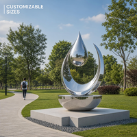 Sculpture Circulaire Moderne en Acier Inoxydable Poli Effet Miroir pour Espaces Extérieurs, Places, Parcs, Hôtels, Grands Centres Commerciaux