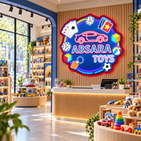 Enseigne néon LED personnalisée avec icônes graphiques : Voiture jouet, Dés, Ballon de football, Plage, Salle de jeux pour enfants, Décoration murale LED