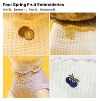 Body sans manches en coton gaufré avec broderie motif chien et fruits, longueur dos réglable, Printemps, OEM ODM