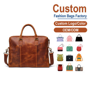 Porte-documents en cuir Crazy Horse marron pour homme avec compartiment pour ordinateur portable |   Fabrication sur mesure OEM/ODM pour les marques exécutives et de luxe - Product Image 1