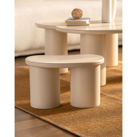 Populaire Forme Irrégulière Petite Table À Thé Crème Blanc Mignon Nuage Table Basse En Bois pour Salon