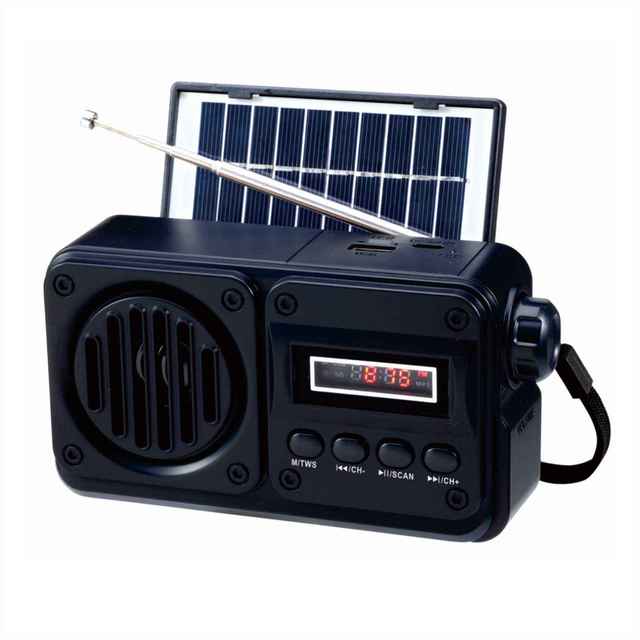 Mini Retro FM Portable Radio, USB/TF MP3 Player with Built-in Speaker & Rechargeable Battery