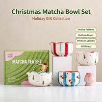 Coffret Cadeau de Noël en Céramique Anji Newell pour Matcha, avec Logo Personnalisé, Bol à Thé et Outils – Idéal pour les Collections de Cadeaux de Saison