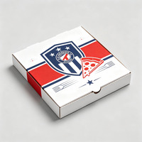 Boîte d'emballage pour pizza biodégradable en carton ondulé blanc sur mesure, fermeture magnétique, impression couleur CMYK