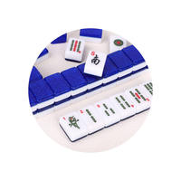 38 #   144 pièces en gros – Tuiles de Mahjong américaines en acrylique bleu scintillant, modernes et de luxe, roulées à la main, haut de gamme, portables, écologiques et personnalisables