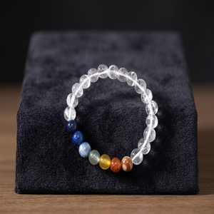 Bracelet en pierres précieuses 7 chakras avec perles de lave, pierres polies, fait main pour la méditation, le Feng Shui et la guérison - Product Image 5