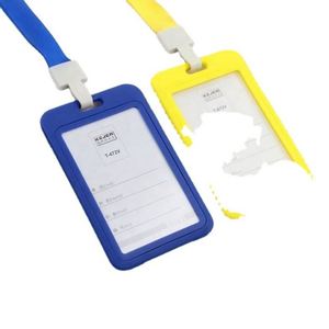 Porta Tarjetas de Identificación de Plástico Duro Transparente de Alta Calidad con Cordón para Comidas Escolares - Product Image 2