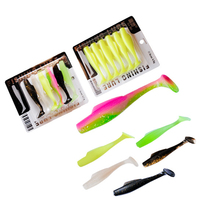 6 pièces/8 pièces TPR appâts souples 80mm 4.8g 60cm 1.9g appâts souples à queue de pagaie Swimbait leurres de pêche artificiels en Silicone Wobblers leurres souples