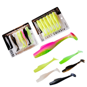 Set da 6/8 Pezzi di <span class=keywords><strong>Esche</strong></span> Morbide in TPR 80mm 4.8g 60mm 1.9g, Swimbait con Coda a Paletta Morbida, <span class=keywords><strong>Esche</strong></span> da Pesca Artificiali in Silicone, Wobbler, <span class=keywords><strong>Esche</strong></span> Morbide - Product Image 2