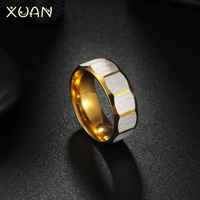 Bague pour homme en acier inoxydable, minimaliste, géométrique, facettée, brossée, bijoux, décoration de fête, vente en gros